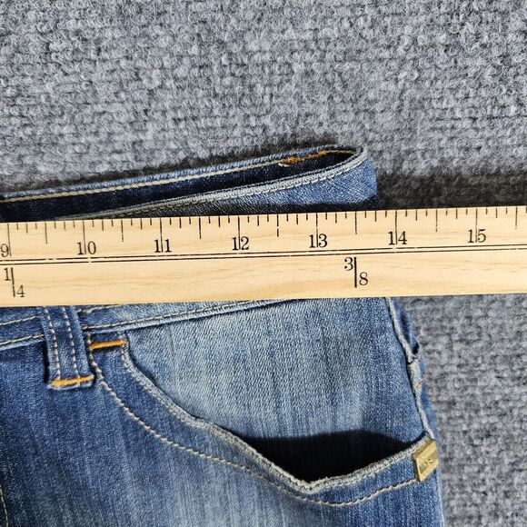 Y2K Rocawear Gold Chain Bling Denim Mini Skirt Blue Women's Size 5 Act 27x14 - Picture 7 of 8